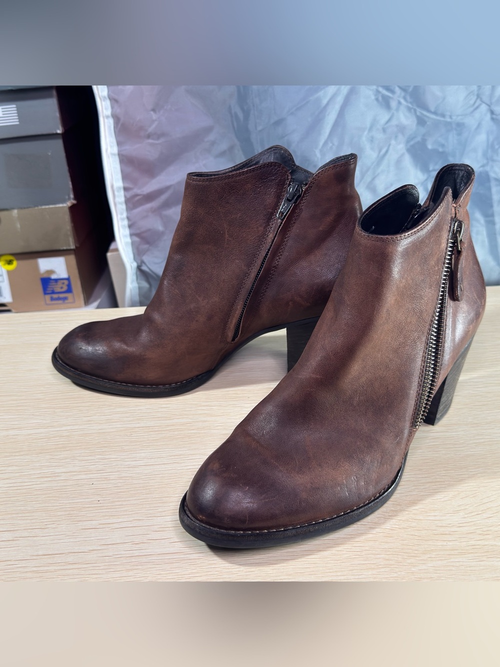 Paul Green Women Size 6 Aubrey Ankle Brown Leather Western Festival Boho Booties